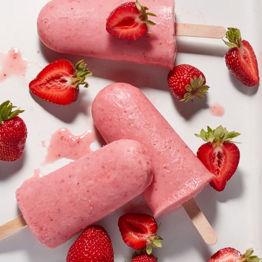 Strawberry Cashewgurt Popsicles - Dairy-free Vegan Yogurt Pops