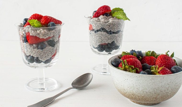 Berries and Cream Chia Seed Pudding