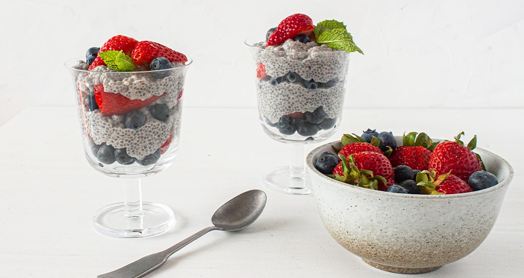 Berries and Cream Chia Seed Pudding