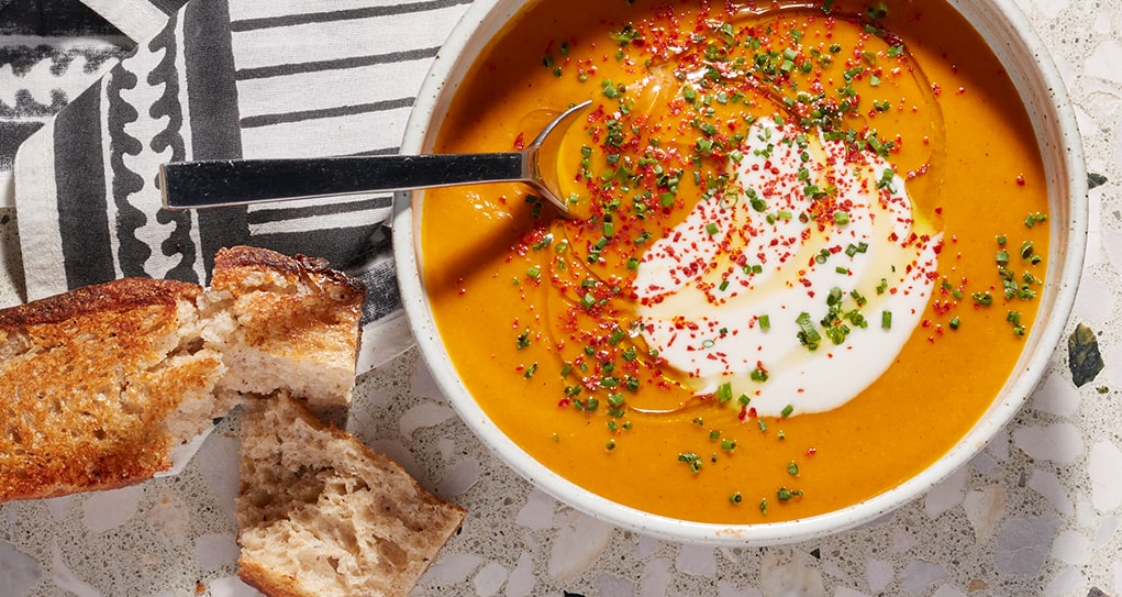 Spiced Carrot Soup with Cashewmilk Yogurt
