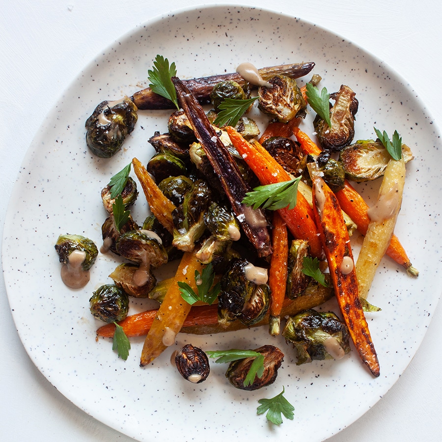 Soy-Free Roasted Vegetables with Balsamic Dressing - Square