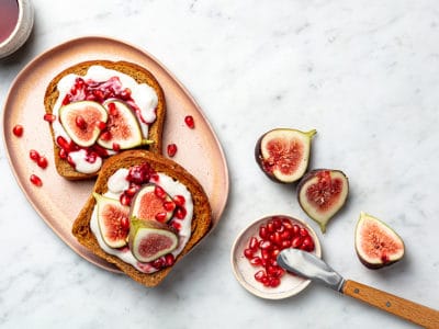 Sweet Morning Toast with Figs and Pomegranate