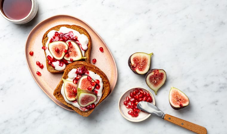 Sweet Morning Toast with Figs and Pomegranate Recipe