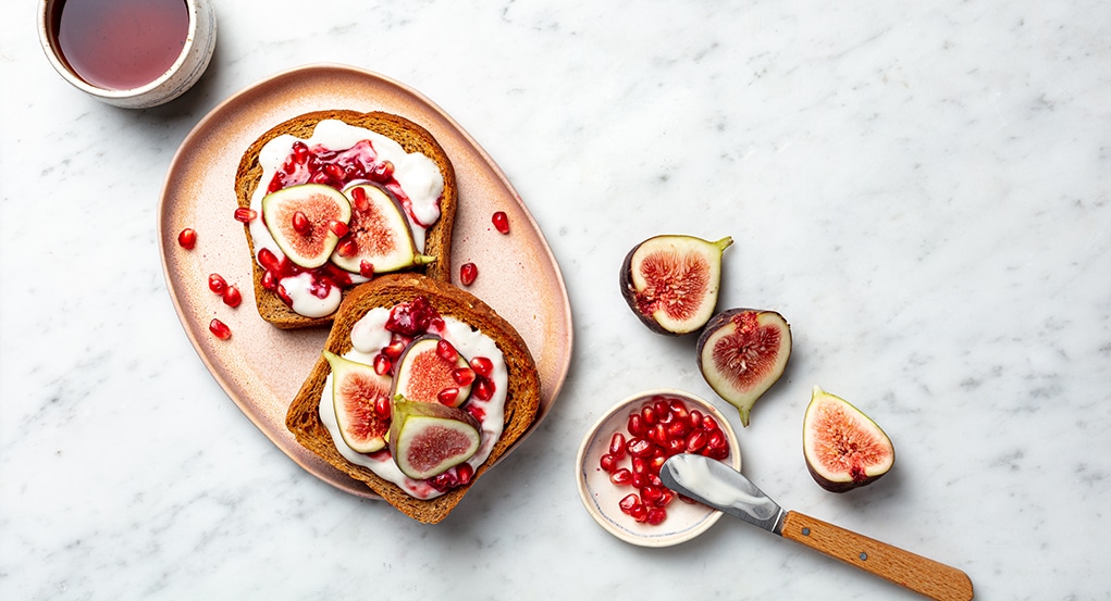Sweet Morning Toast with Figs and Pomegranate