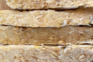 tempeh from fermented soybeans