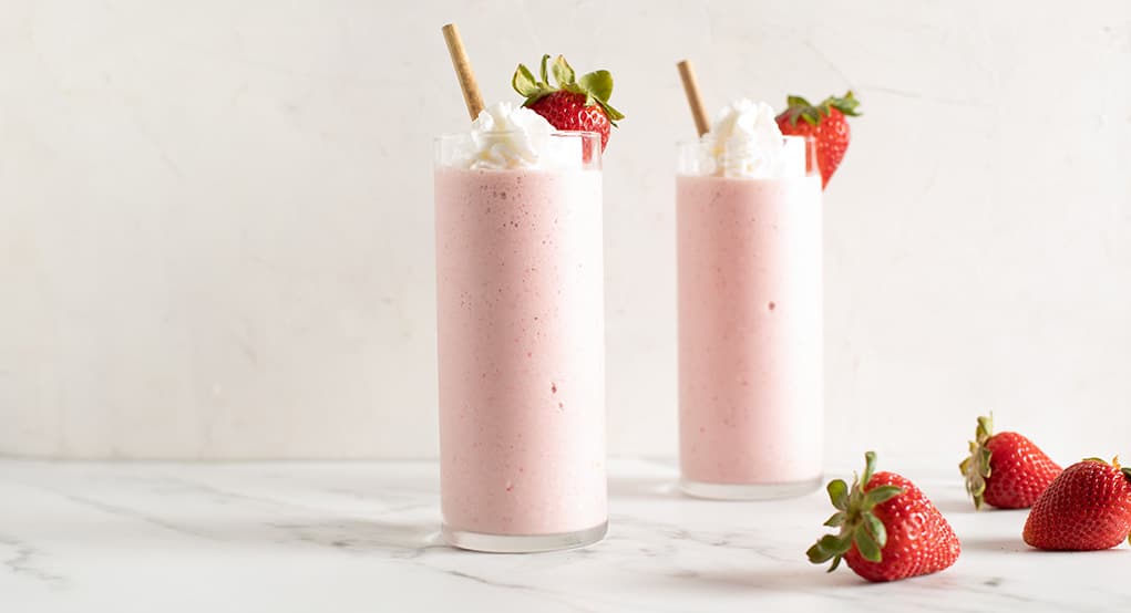Strawberries & Cream Vegan Milkshake
