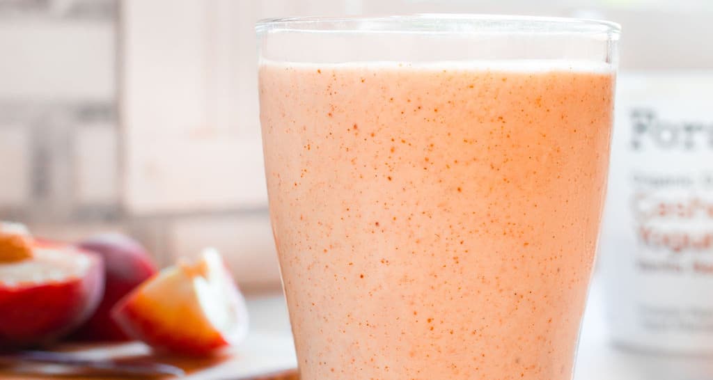 Peach Smoothie with Almond Butter