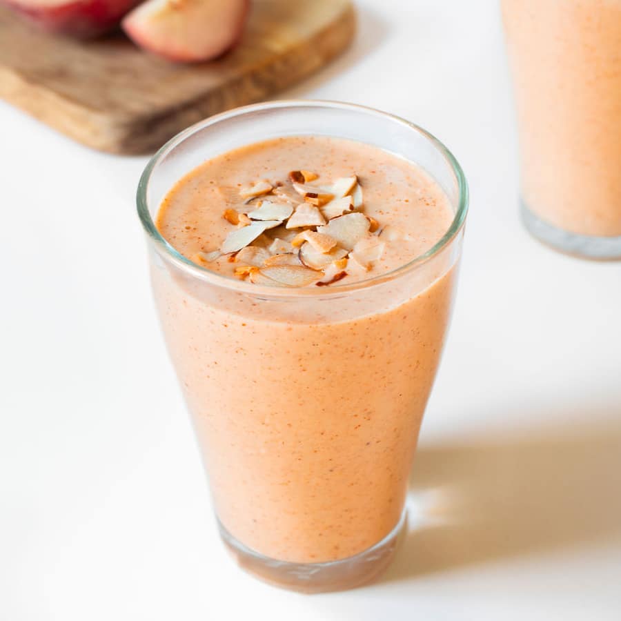 Scrumptious Peach Smoothie with Almond Butter