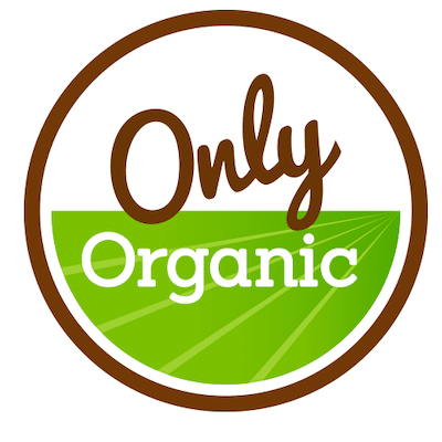 Vibrant Colored Brown and Green Only Organic Logo