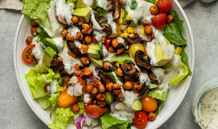 Vegan Cobb Salad with Yogurt Ranch Dressing Recipe