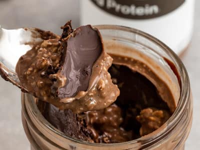 Chocolate Overnight Oats with Magic Shell Topping