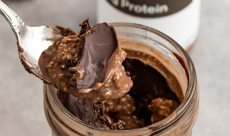 Chocolate Overnight Oats with Magic Shell Topping