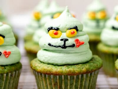 Vegan Kid Friendly Green Grouch Cupcakes