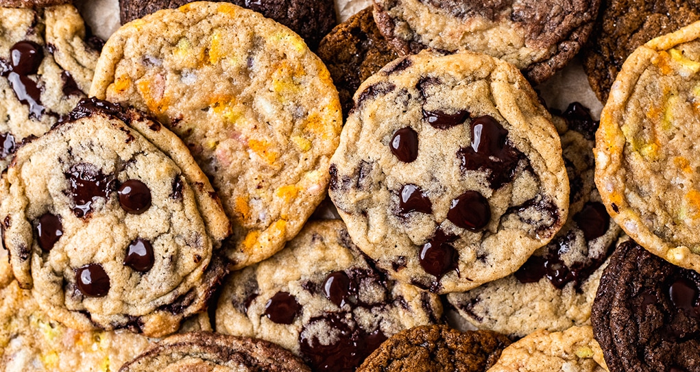 A delicious and satisfying pile of cookies all made from one base dough.