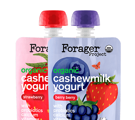 Strawberry and Berry Berry cashewmilk yogurt pouches